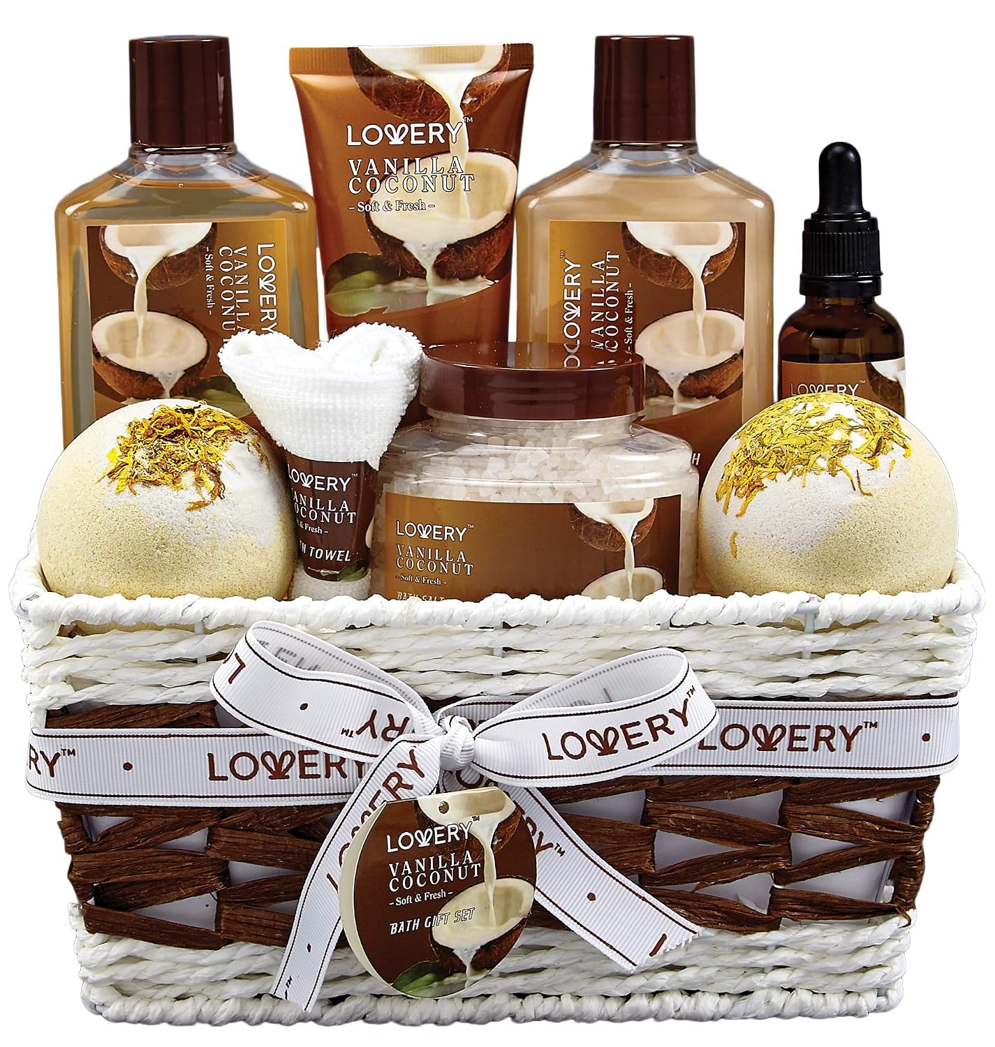 9 Piece Vanilla and Coconut Home Spa Gift Set