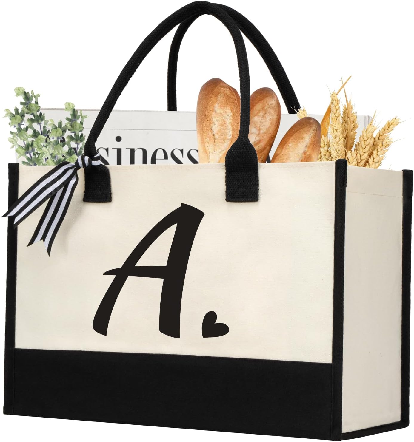 Initial Canvas Tote Bag for the Beach and Everyday