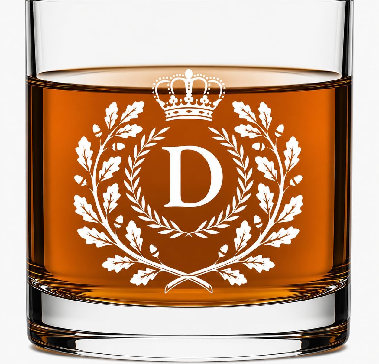 Monogram Whiskey Glass in a Gift Box, Lead Free Crystal