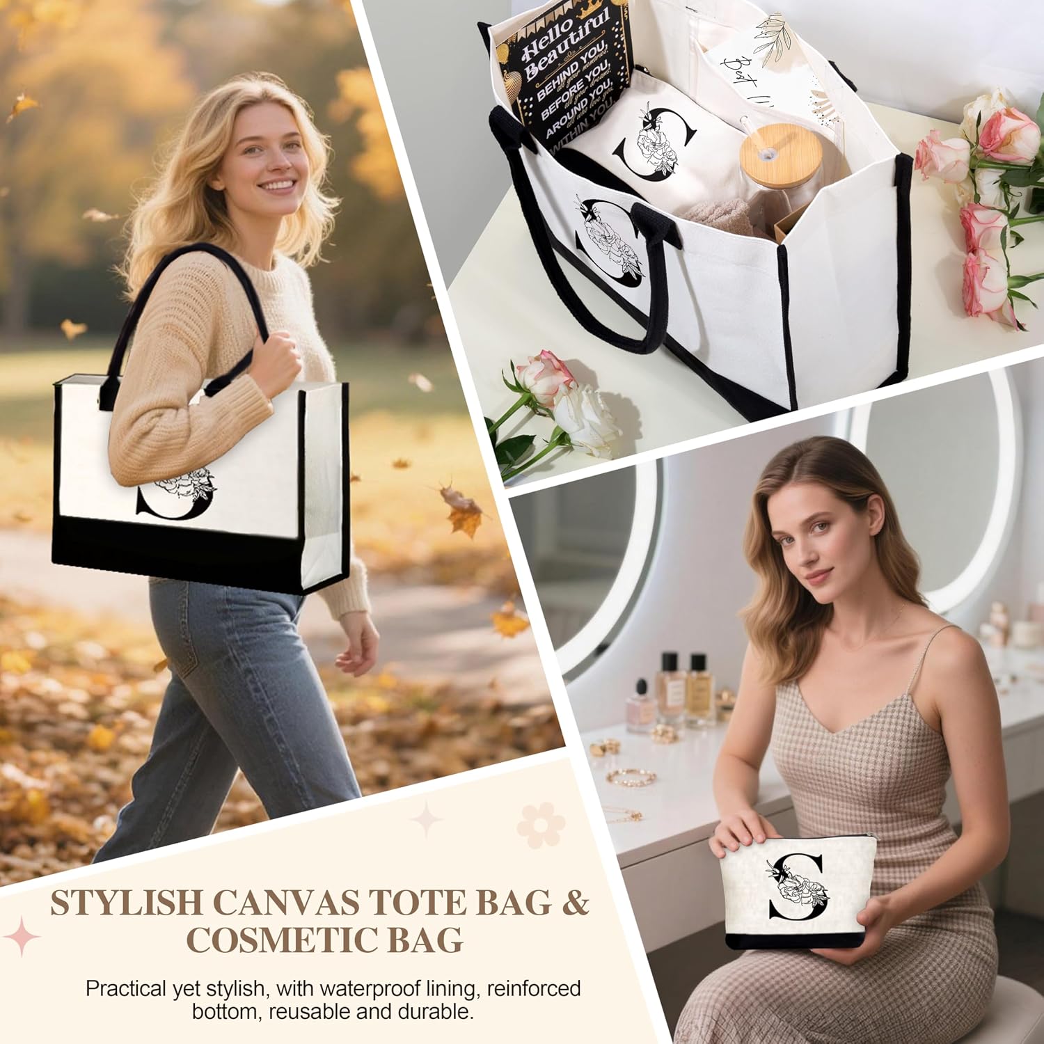 Monogrammed Initial Tote Bag for Everyday Carry